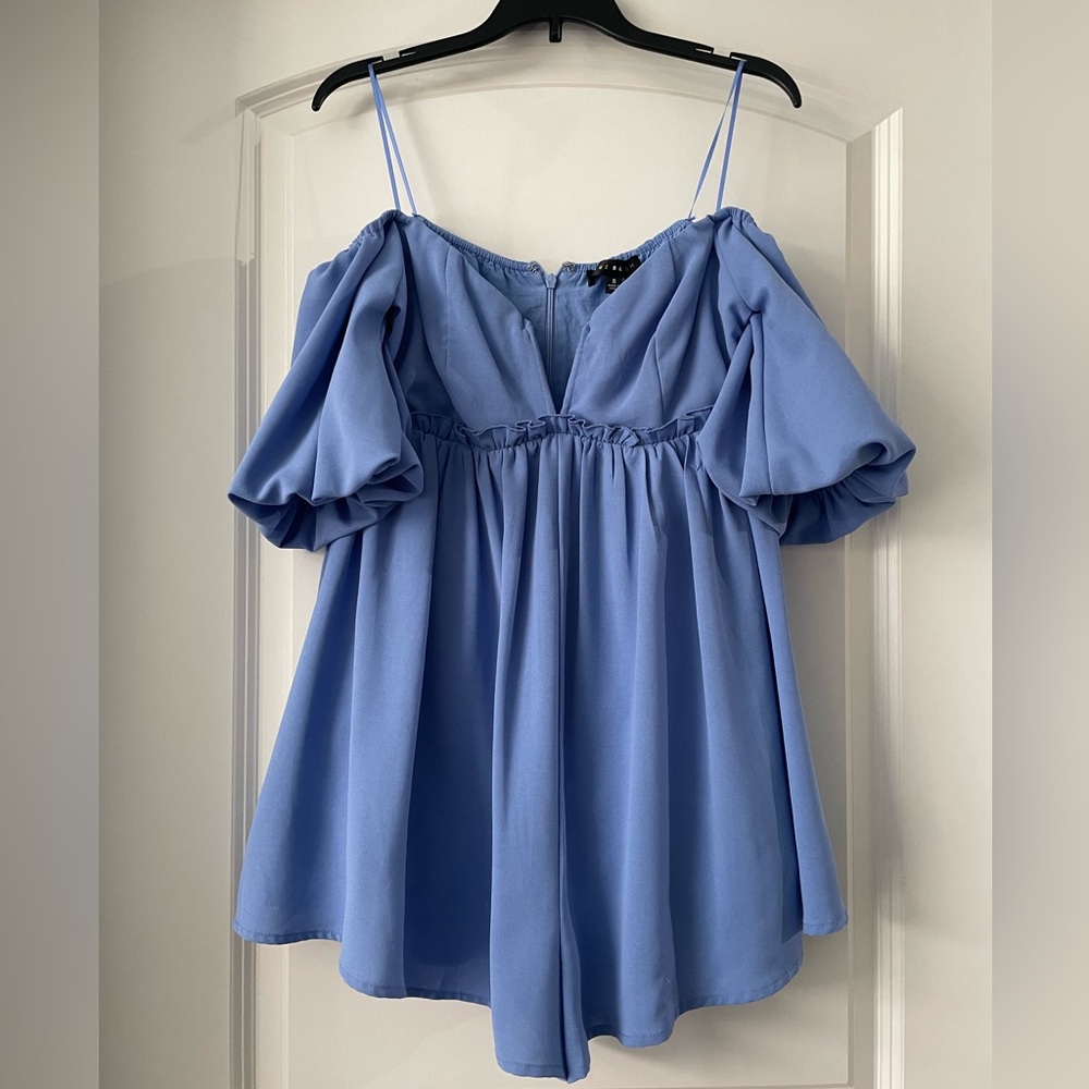 Blue Blush Sky Blue Romper